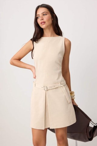 Vestido direito - Bege