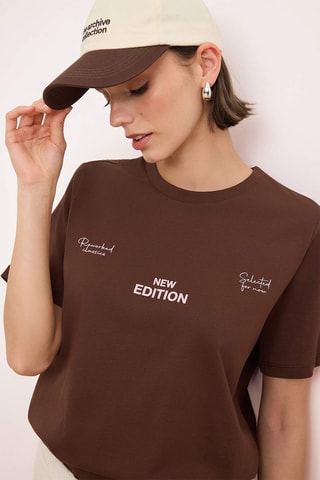 T-shirt regular - Castanho