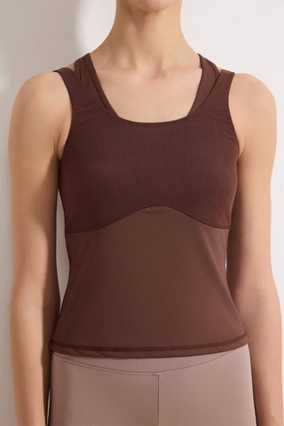 Camisola de alças - Castanho-escuro