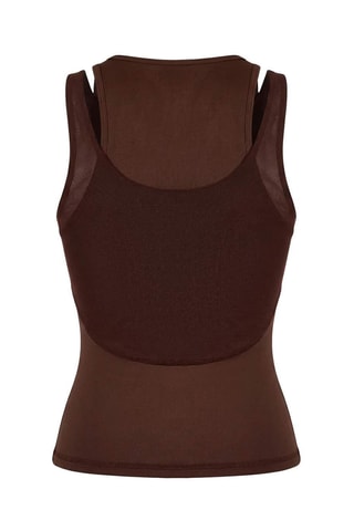 Camisola de alças - Castanho-escuro