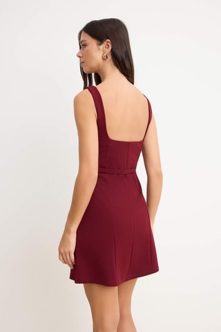 Vestido trapézio - Bordô
