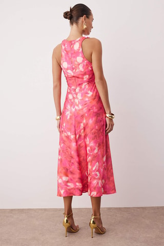 Vestido midi - Rosa e multicor