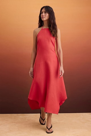 Vestido midi em linho - Violeta