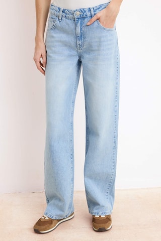 Calças de ganga wide legs - Azul-claro
