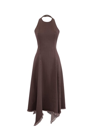 Robe trapèze en jean - Marron