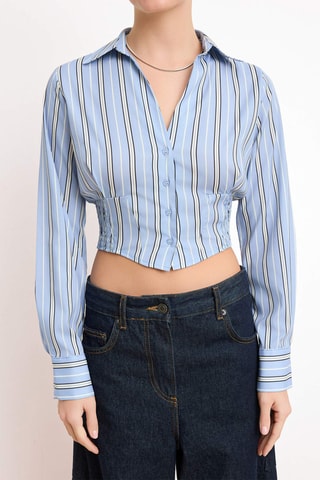 Camisa curta - Azul e multicor