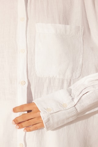 Camisa oversize em linho - Branco