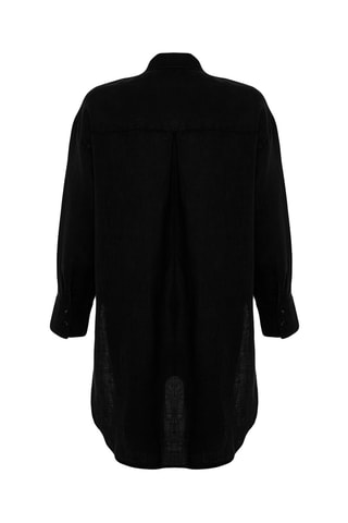 Camisa oversize em linho - Preto