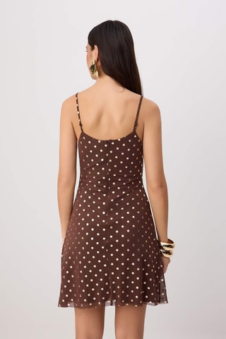 Vestido estilo patinadora - Castanho