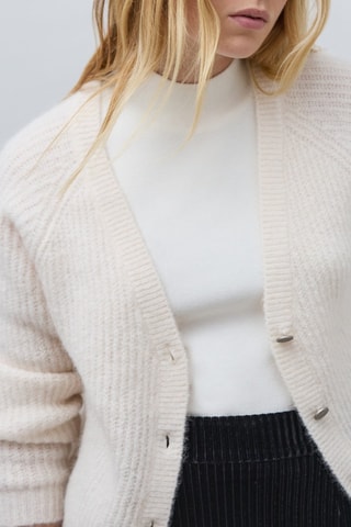 Cardigan in alpaca - Bianco