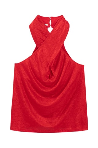 Top in lino - Rosso
