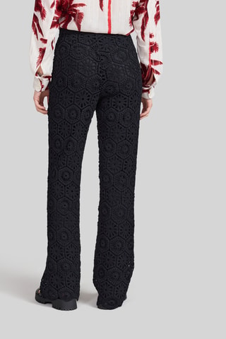 Pantaloni straight a vita alta - Nero