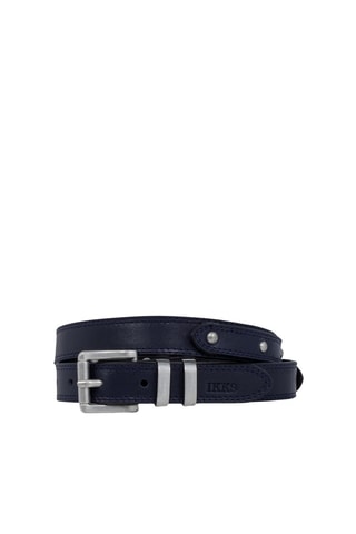 Cintura in pelle - Blu e argentato