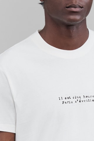 T-shirtin cotone bio Il Est Cinq Heures, Paris s'éveille Jacques Dutronc 1968 Editions Musicales Alpha - Bianco e nero