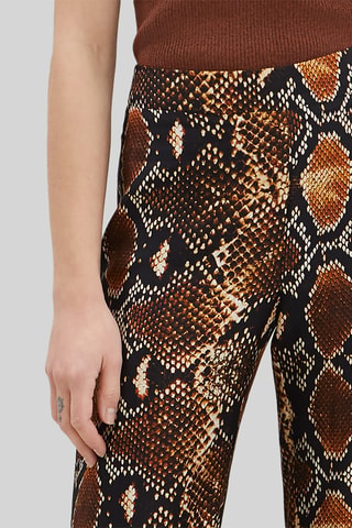 Pantaloni wide legs a vita alta - Nero, beige e marrone
