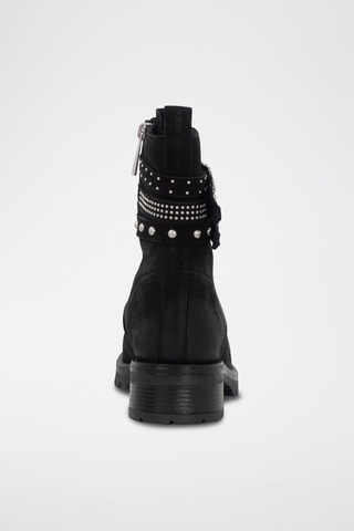 Stivaletti alti in pelle - Nero