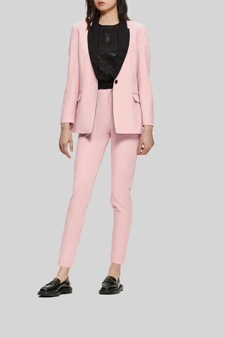 Pantaloni straight a vita alta. - Rosa