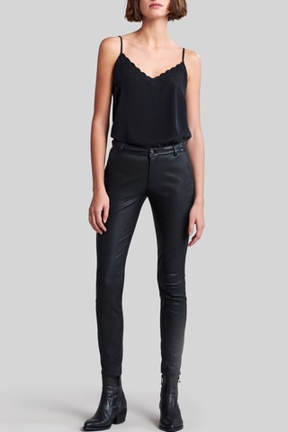 Pantaloni in pelle d’agnello - Nero