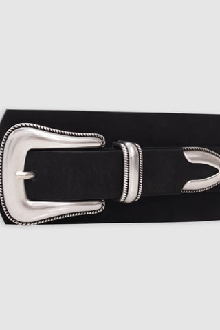 Cintura in pelle - Nero