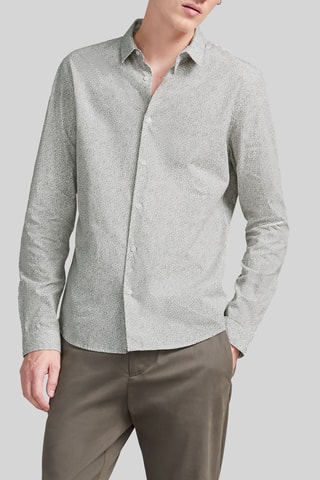 Camicia slim in cotone bio - Verde