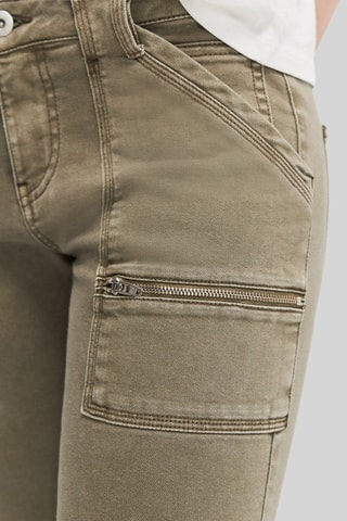 Jeans slim 7/8 a vita bassa - Kaki
