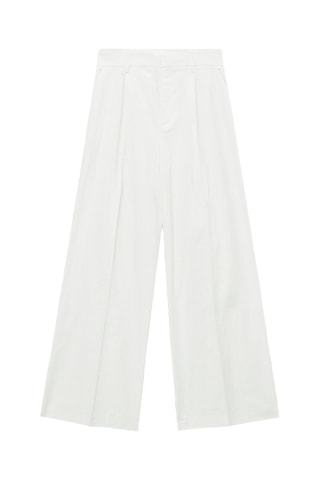 Pantaloni straight in lino - Bianco