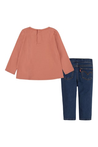 T-shirt en Jeans - Wit, rood en blauw