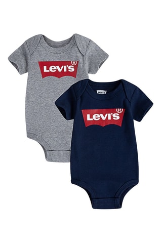 2 Rompertjes - Rood, blauw en grijs