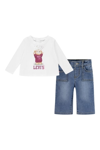 T-shirt en Jeans - Wit en blauw