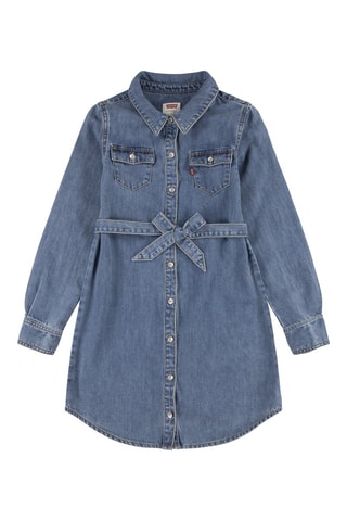 Biologisch Katoenen Spijkerblouse-jurk - - Blauw