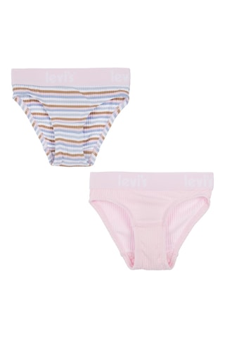 2 Slips - Wit, blauw, bruin en roze