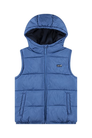 Mouwloze Gewatteerde Jas met Capuchon - Blauw