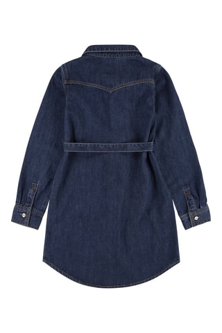 Biologisch Katoenen en Denim Blouse-jurk - - Blauw