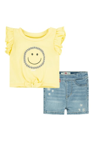 Top en Short - Blauw en geel