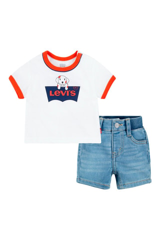 T-shirt en Short - Wit en blauw
