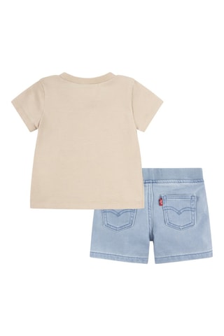 T-shirt en Short - Beige en blauw