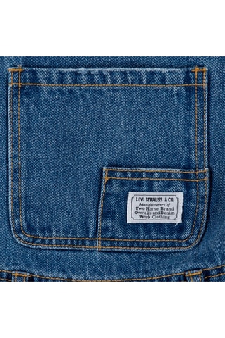Salopette-short en jean - Blanc et bleu