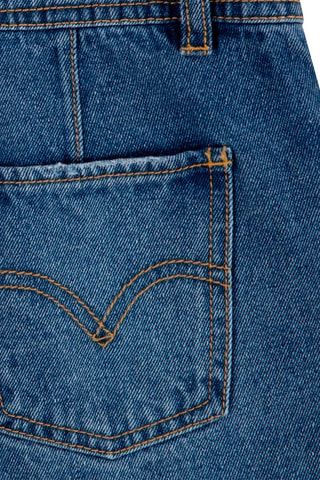 Salopette-short en jean - Blanc et bleu