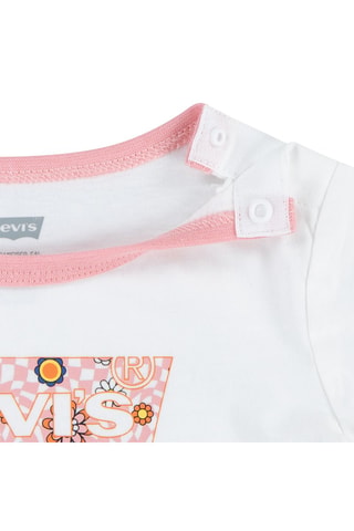 T-shirt en Spijkershort - Wit, rood en geel