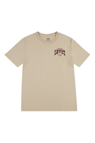 T-shirt - Beige en rood