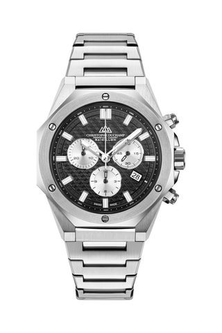 Reloj de cuarzo de acero - Plateado y negro
