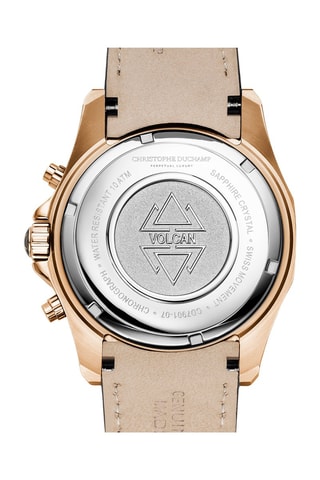 Reloj de cuarzo de piel - Cronógrafo y taquímetro - Negro y rosa dorado