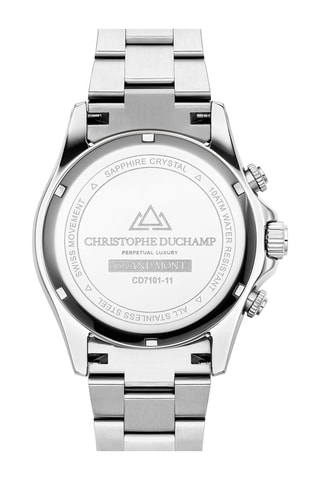 Reloj de cuarzo de acero Grand Mont - Cronógrafo - Plateado y negro