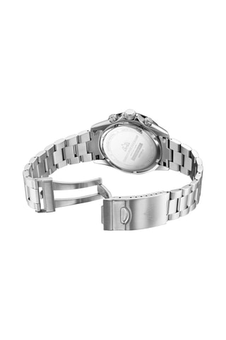 Reloj de cuarzo de acero Grand Mont - Cronógrafo - Plateado y negro
