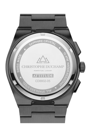 Reloj de cuarzo de acero - Cronógrafo - Gris y negro