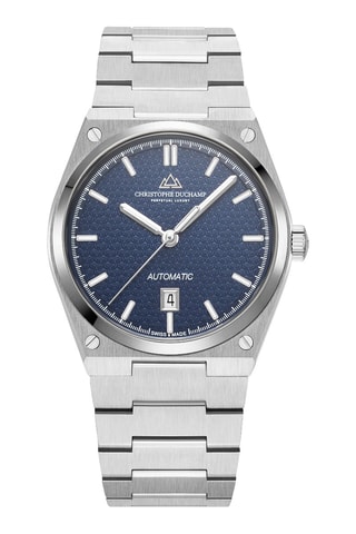 Reloj automático de acero - Plateado y azul grisáceo