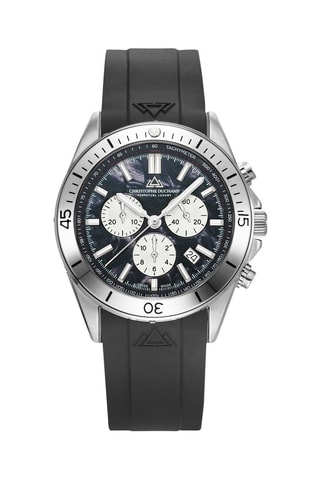 Reloj de cuarzo de acero y pulsera - Cronógrafo - Negro y plateado