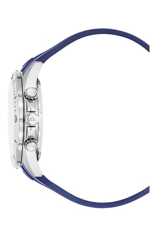 Reloj de cuarzo de acero y pulsera - Cronógrafo - Plateado y azul