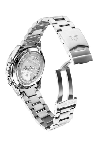 Reloj de cuarzo de acero y pulsera - Cronógrafo - Plateado y azul
