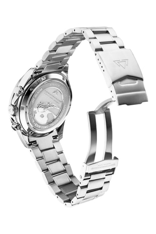 Reloj de cuarzo de acero y pulsera - Cronógrafo - Plateado